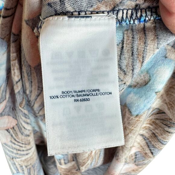 Lands' End 100% Cotton Floral Palm Sleeveless Knee Length Dress Coverup Size S - Picture 8 of 9